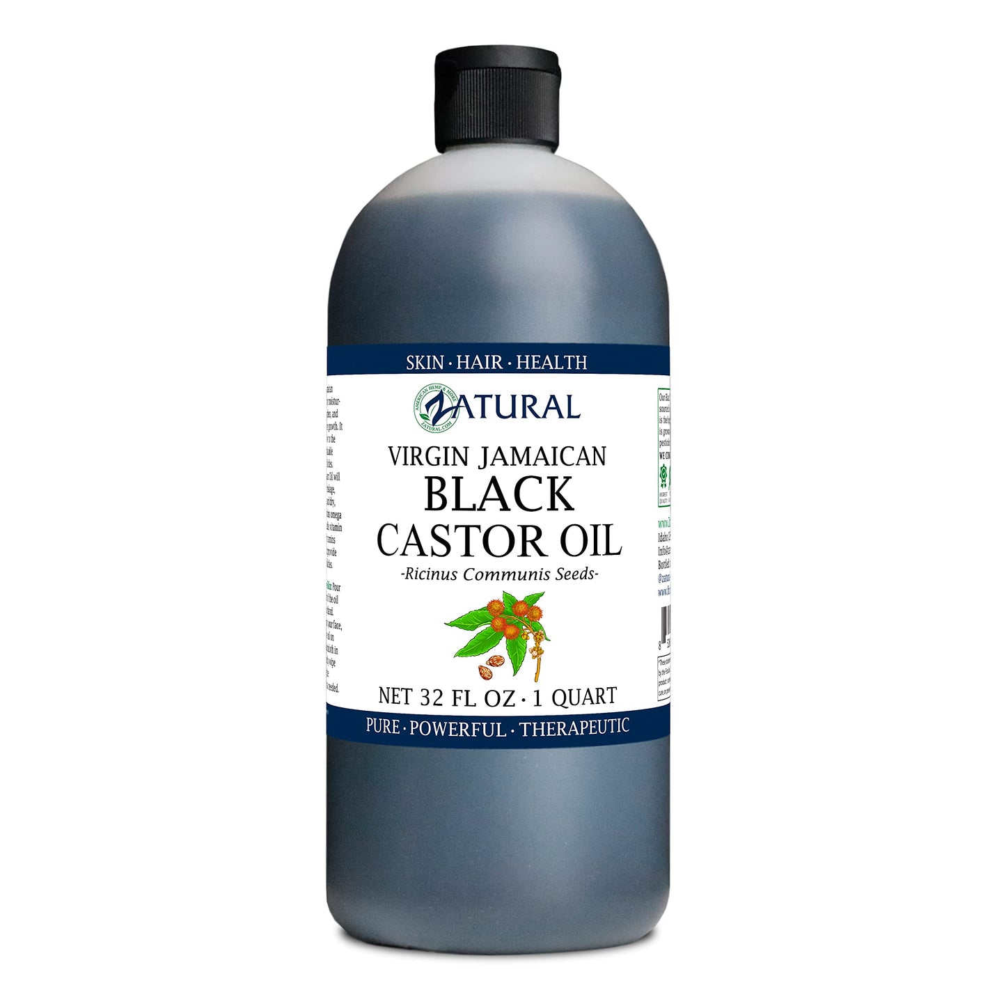 Zatural Black Castor Oil_100% Pure Tropic Jamaican Black Castor Oil (32 Ounce)