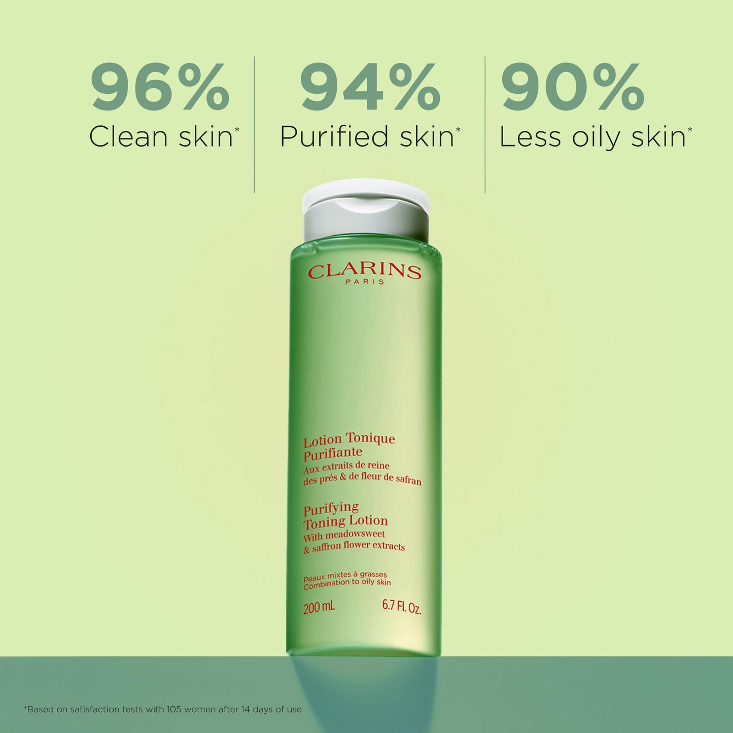 Clarins Purifying Toning Lotion | Less Oily Skin After 14 Days of Use* | Cleanses, Hydrates, Purifies, Mattifies and Balances Skin's Microbiota | Contains Witch Hazel | Combination To Oily Skin Types