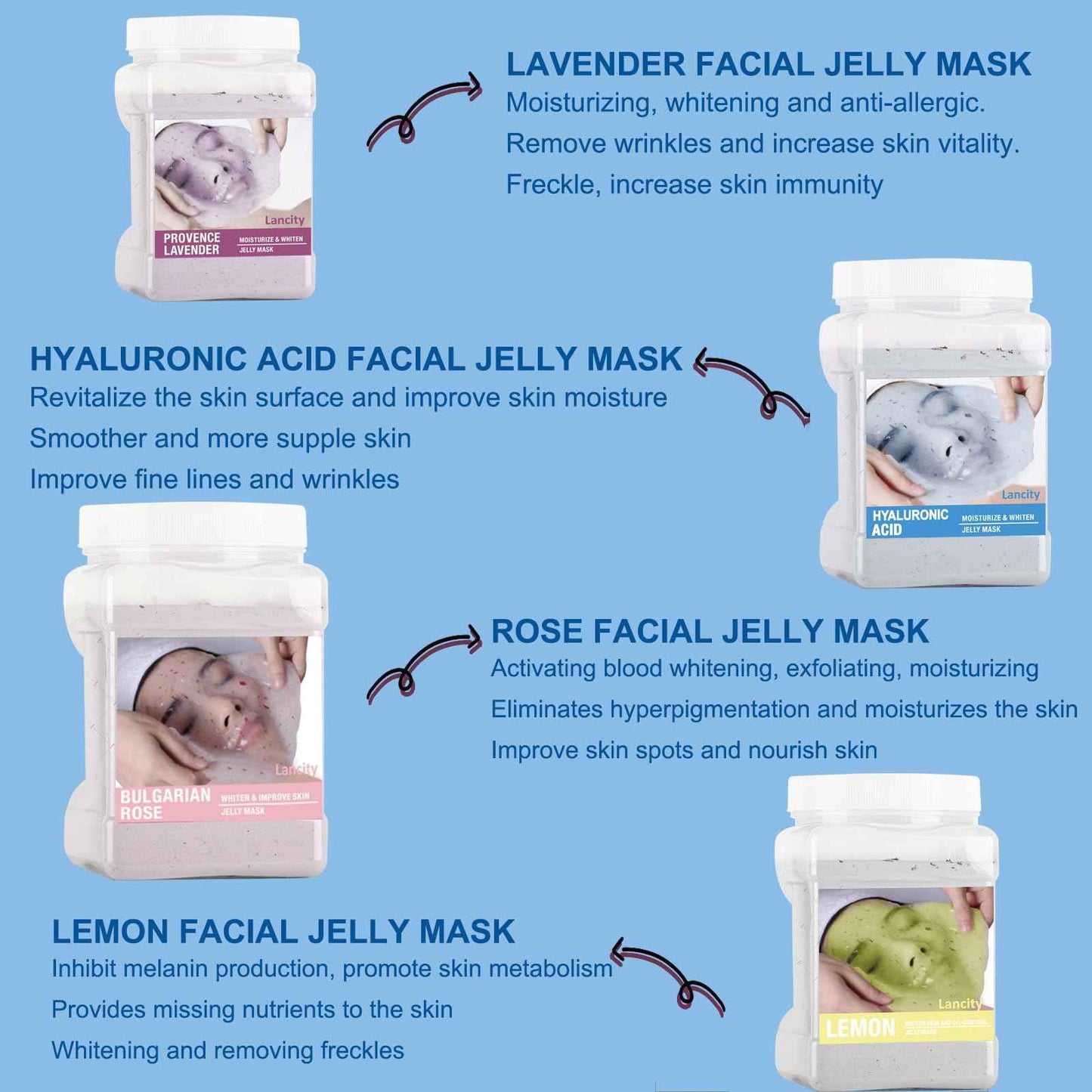 yordhg Jelly Mask Powder for Facials Professional Natural Gel Powder jelly Mask Peel Off Face Masks SkinCare, Moisturizing & Hydrating 23 Fl Oz (Hyaluronic Acid)