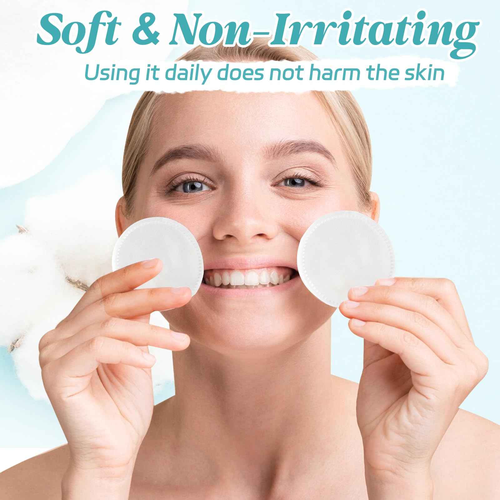 pink breeze Premium Cotton Rounds, 100 Count (Pack of 15) Cotton Pads for Face, 100% Cotton Makeup Remover Pads, Soft & Non-Irritating for Most Skin Types
