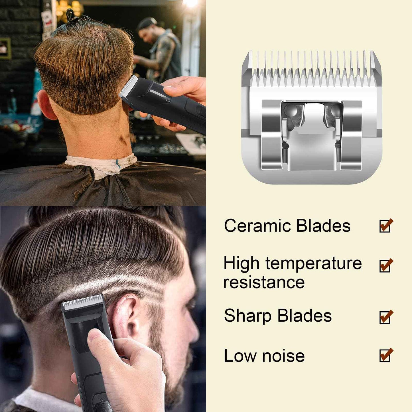 1-1/2# Professional Detachable Replacement Ceramic Blades. Compatible with Oster Classic 76/Power Pro/Power-Teq/Star-Teq Clipper. Compatible with Ainds Clippers. Size: 5/32" Cut Length.