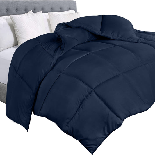 Utopia Bedding Comforter Duvet Insert, Quilted Comforter with Corner Tabs, Box Stitched Down Alternative Comforter King (Navy)