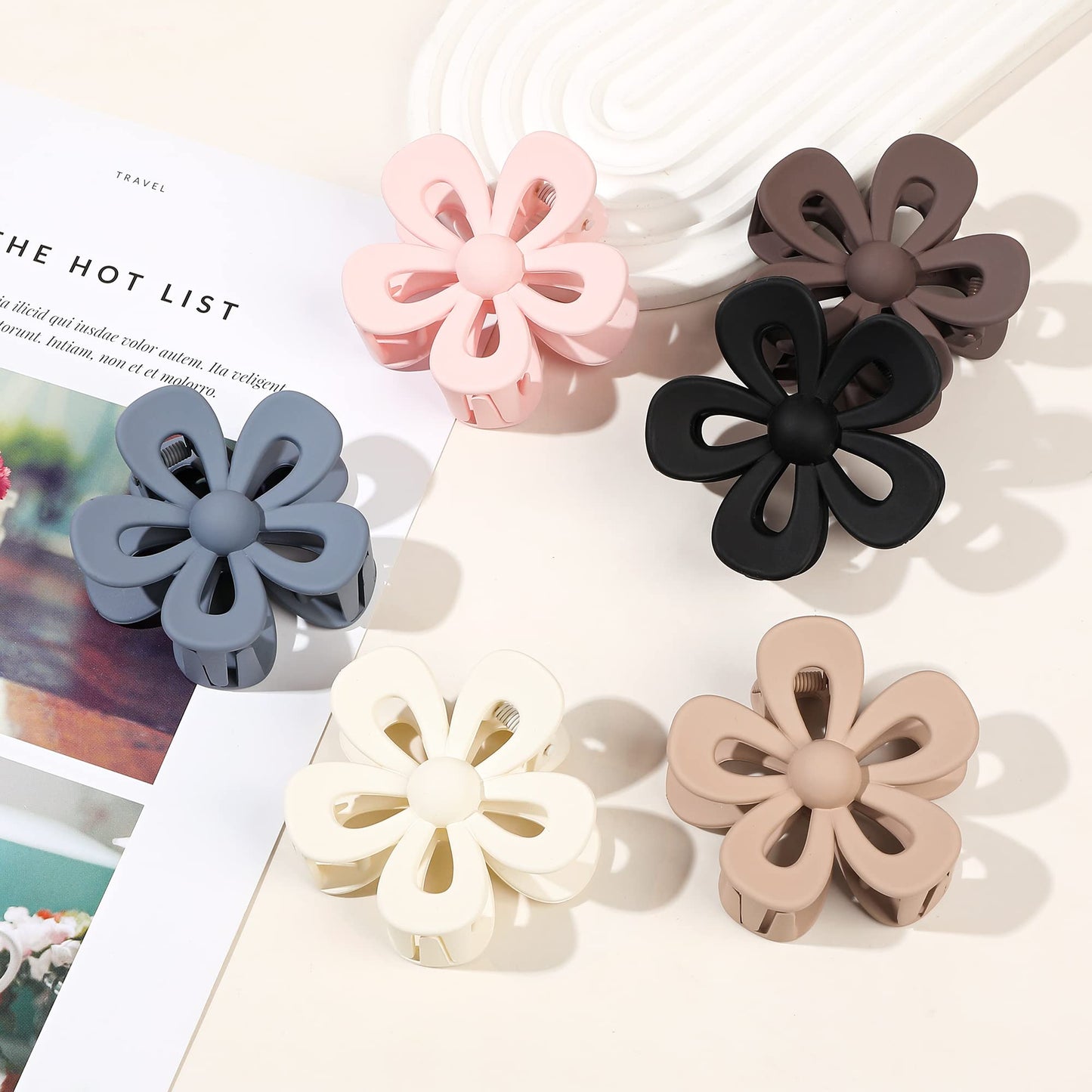 Hair Claw Clips for Women Girls - Big Thick Hair Flower Non-Slip Strong Hold Clips