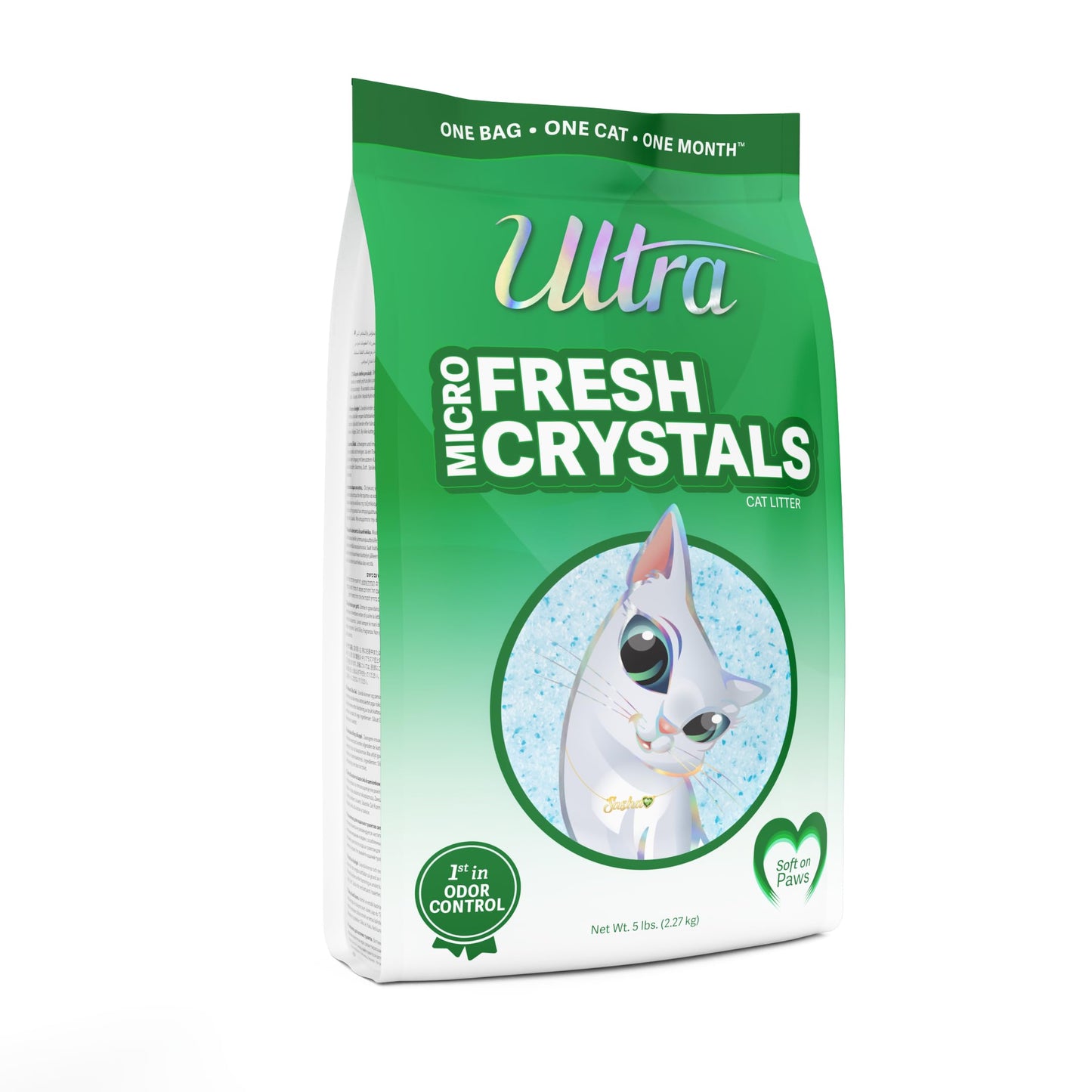 Ultra Fresh Micro Crystals Cat Litter (5lb): Silica Gel Crystal Cat Litter, Summer Breeze Scent, Soft-on-Paws, Lightweight, Superior Odor Control, Low Dust