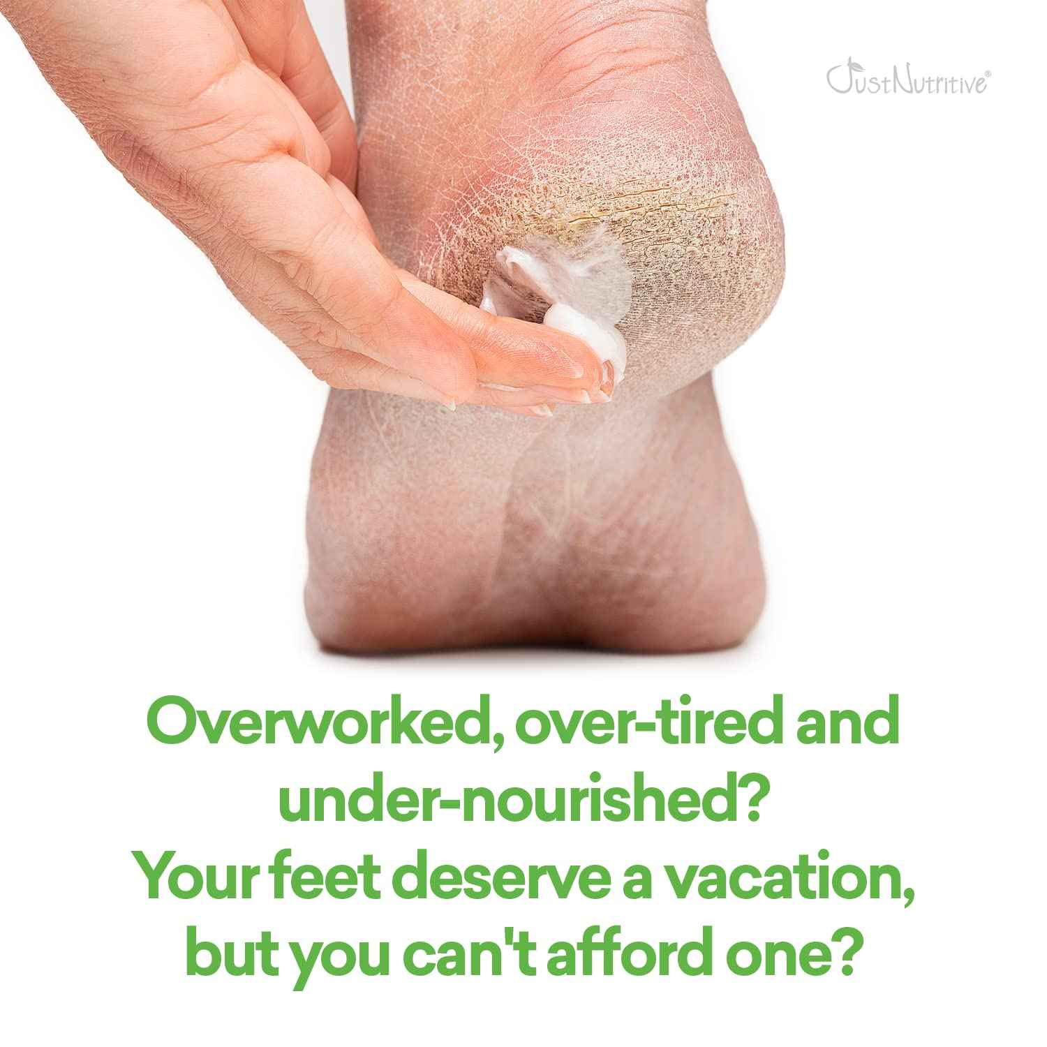 Just Nutritive Peppermint Foot Lotion | Best Soothing Relief for Tired Feet | Feet Tingle as the Peppermint essential oil goes deep to help relieve aches and tension