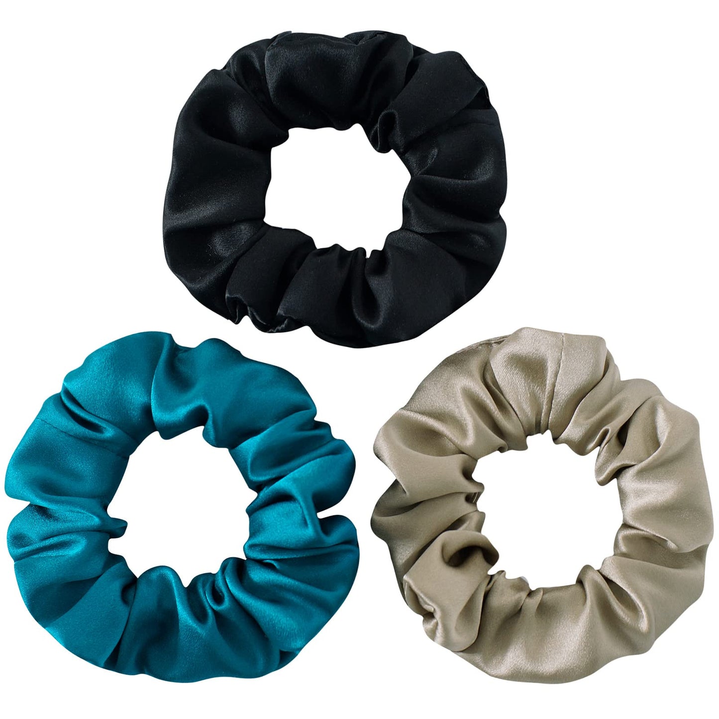 SOBONNY Silk Scrunchies for Women Silk Hair Ties for Sleep and Night 100% Mulberry Silk Scrunchies for Hair Hair Accessories Frizz&Breakage Prevention Better Than Satin Scrunchies-3pack