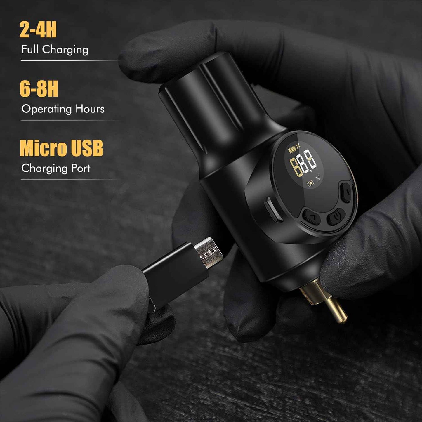 Wireless Tattoo Battery Pack Cordless Tattoo Power Supply 2000mAh Tattoo Machine Battery RCA Connector with LED Digital Display for Tattoo Pen Rotary Tattoo Gun