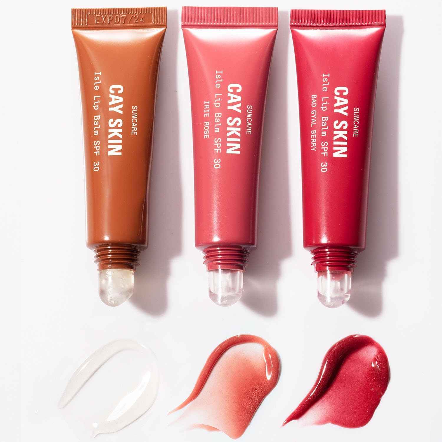 Isle Glow Lip Balm with SPF 30 (Pack of 3) - SPF Lip Balm w/Sea Moss, Aloe Stem Cells, Vitamin E & More - Vegan Lip Balm With Sunscreen - Non-Sticky & Glossy Hydrating Lip Balm for All Skin Tones