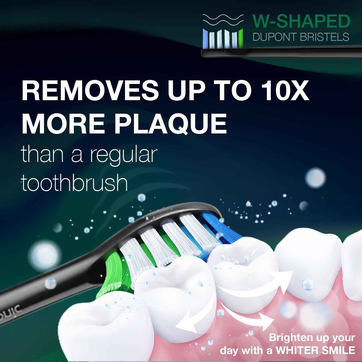 Wagner Stern WT8900 Series Electric Toothbrush – Whitening & Pressure Sensor, 5 Modes, 3 Intensities, 8 Soft Brush Heads, Rechargeable, Travel Case Included