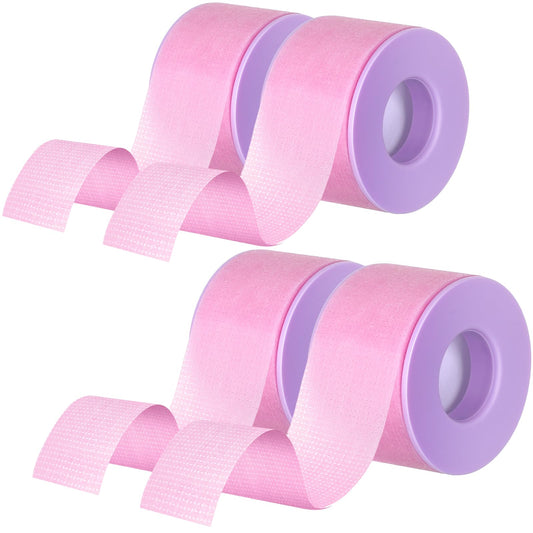 Nuanchu 4 Rolls Lash Tape for Eyelash Extensions Breathable Eyelash Tape for Extensions Adhesive Microporous Lash Extension Tape for Extension Supplies, 0.98 Inch x 3.9 Yard/Roll (Purple)