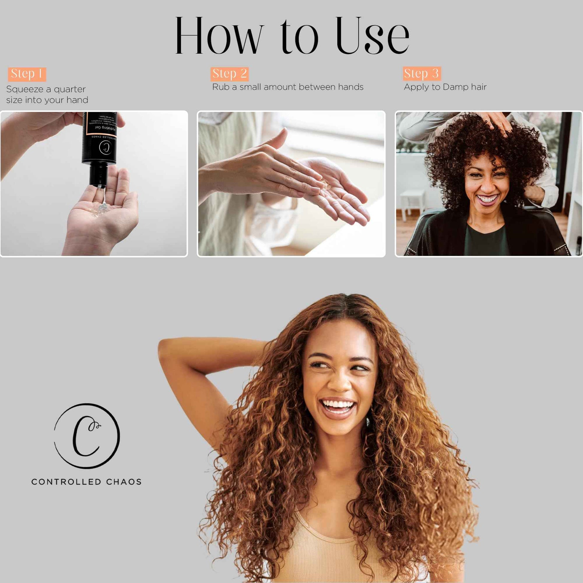 Controlled Chaos Hydrating Styling Gel 8 OZ – Sulfate-Free Curly Hair Gel with Shea Butter and Kiwi Extracts for Definition, Hydration, Shine & Frizz Control, for All Hair Types, Made in USA