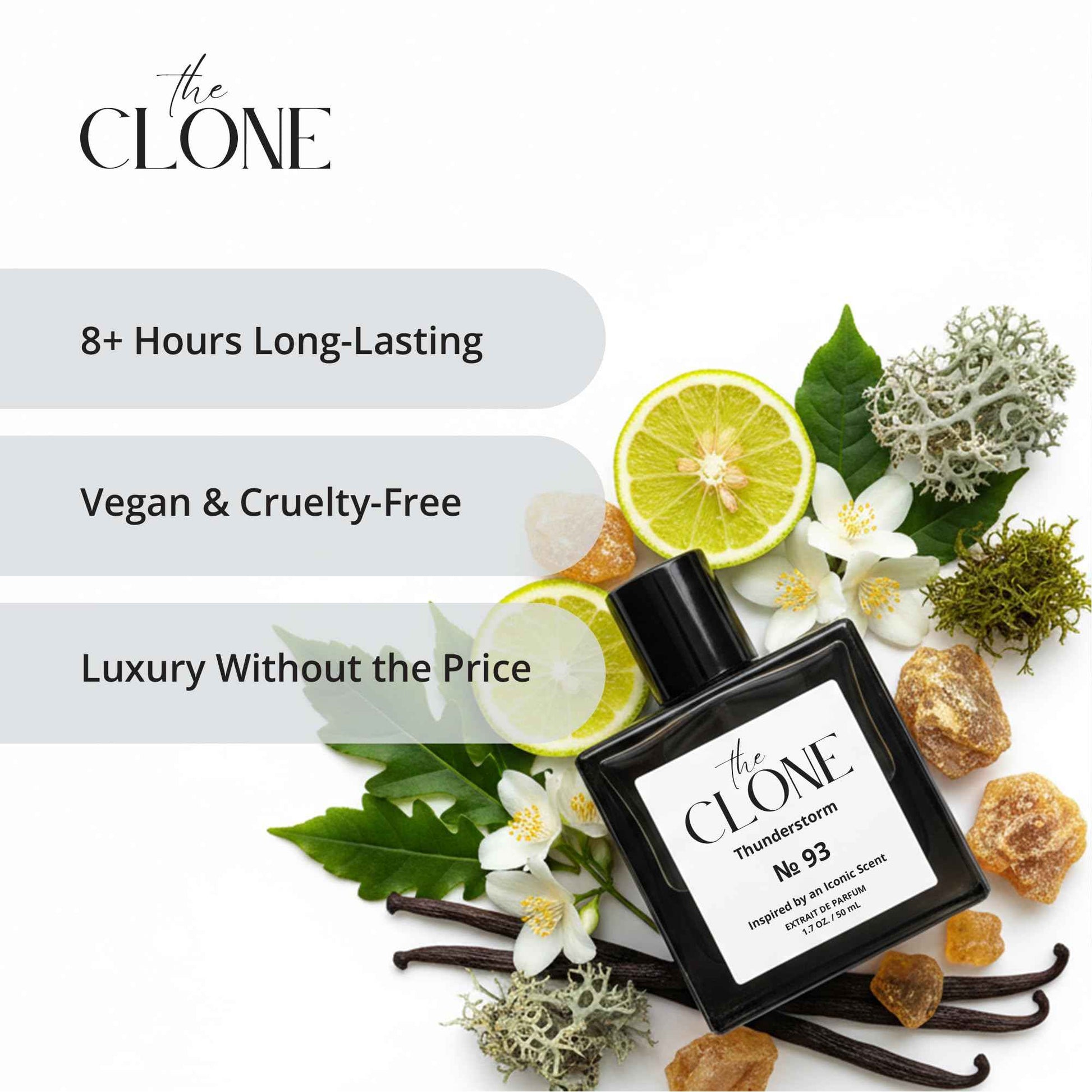Clone, Thunderstorm 93, Inspired by Aventus Perfume For Men, Extrait de Parfum, Fragrance Perfume Spray 1.7 Fl Oz (50ml)