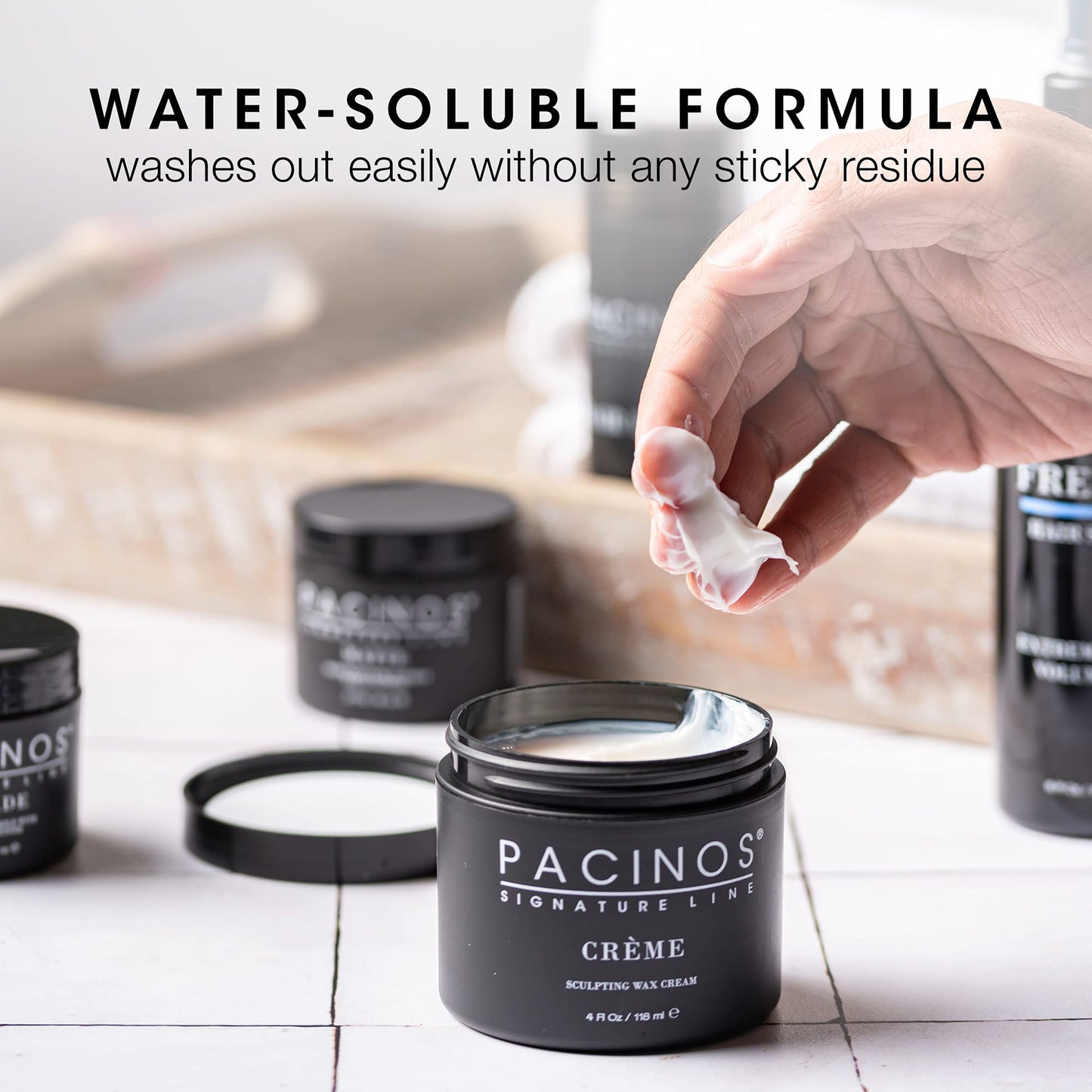 Pacinos Creme Hair Sculpting Wax Cream - Water Soluble Medium Shine Styling Cream