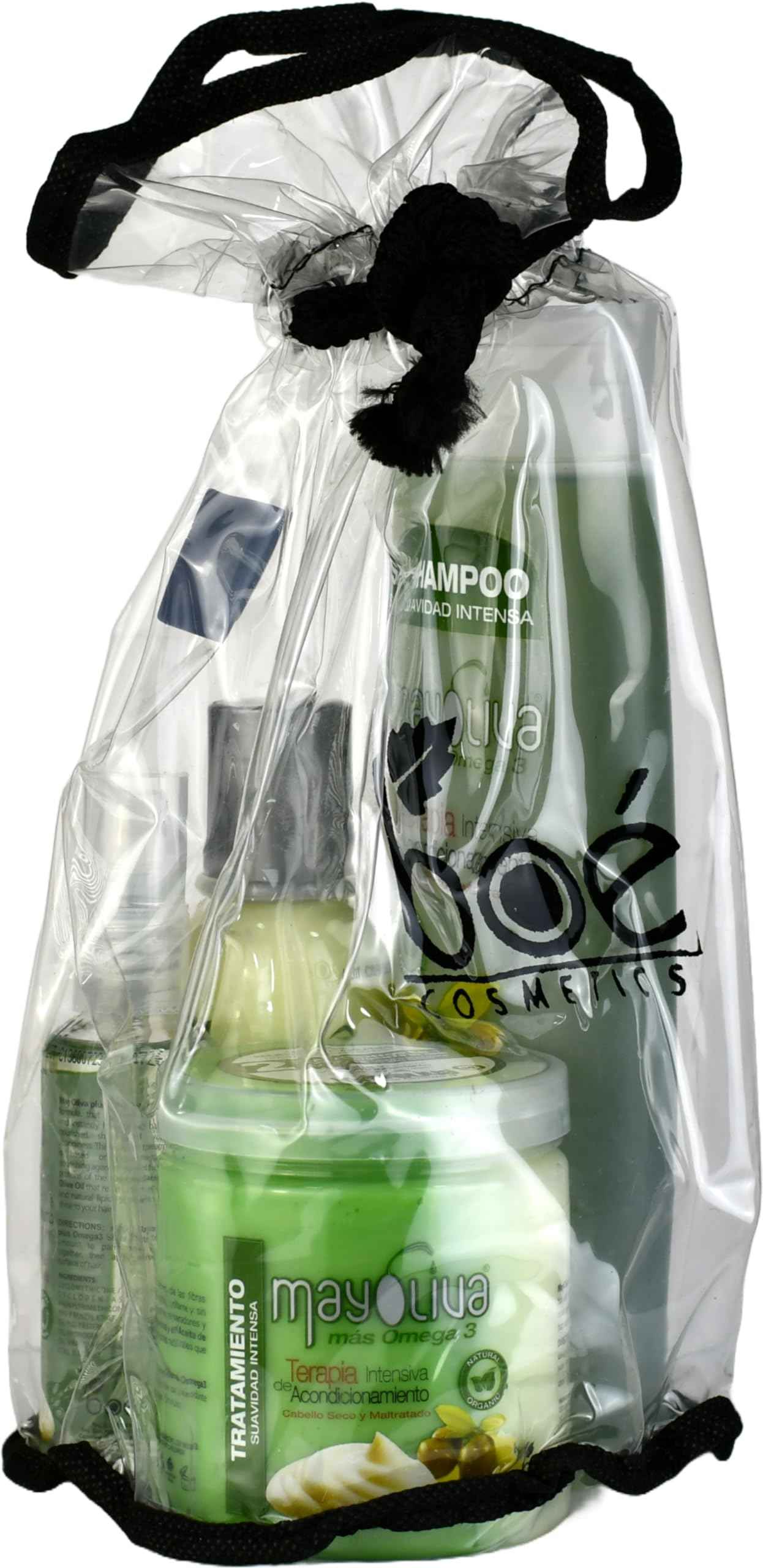 Mayoliva 4in1 Hair Repair Combo Set - Shampoo 11 oz, Leave-In 4.2 oz, Treatment 8.5 oz, Shine Drops 2 oz - Olive Oil & Mayonnaise Protein System - Deep Moisture, Anti-Frizz, Shine & Repair