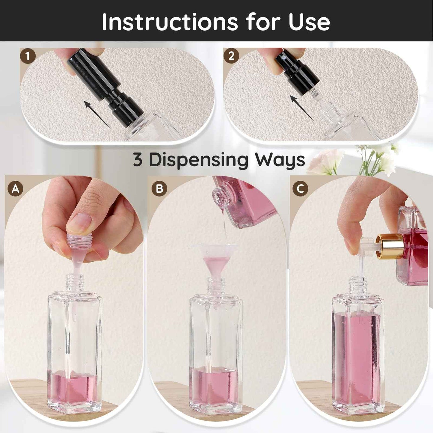 Segbeauty 20pcs 1oz Refillable Glass Perfume Spray Bottle, Empty Travel Cologne Sprayer, 30ml Travel Atomizer Sprayer for Perfume Glass Spray Bottles, Bulk Fragrance Atomizer with Dispensing Tool