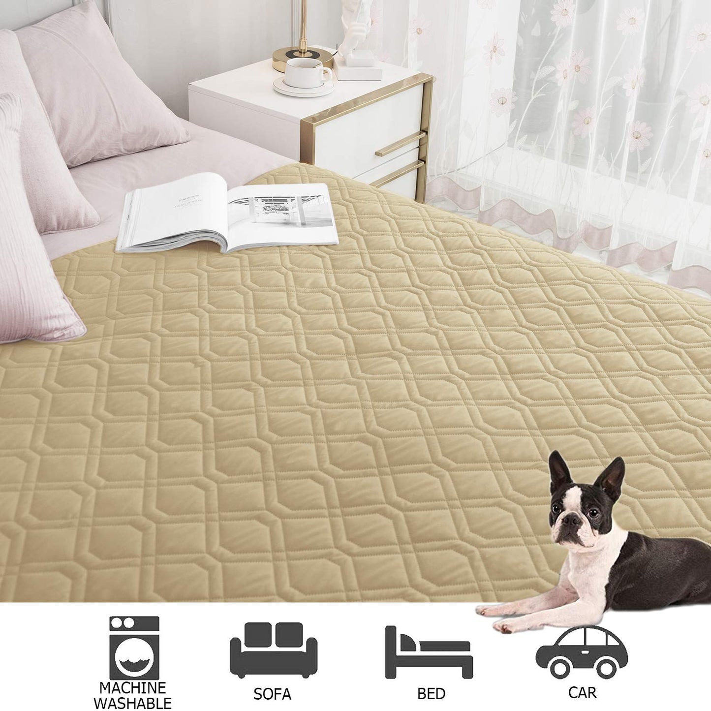 Ameritex Waterproof Dog Bed Cover Pet Blanket for Furniture Bed Couch Sofa Reversible