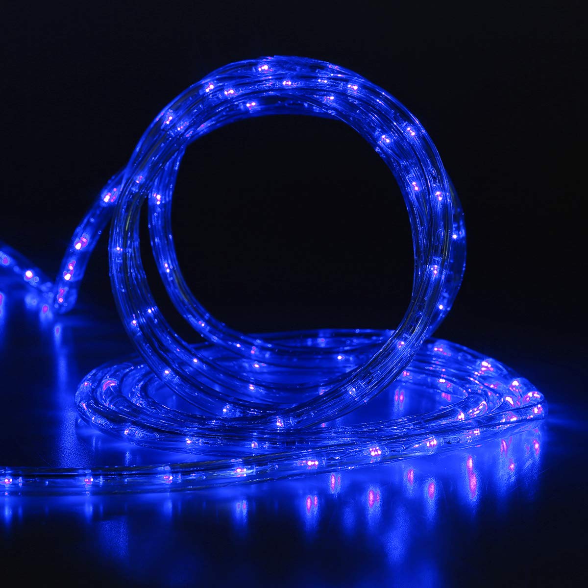 Tuanchuanrp 50Ft LED Rope Lights,Cuttable & Connectable LED Strip Lights Outdoor Waterproof Decorative Lighting for Indoor/Outdoor,Eaves,Backyards Garden,Party(Blue)