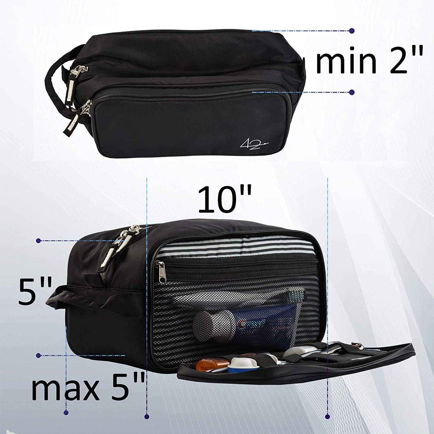Toiletry Bag Dopp Kit for Men - Nylon Travel Toiletry Bag Waterproof Shower Cosmetic Organizer for Women Men - Travel Kit Shaving Bag for Men