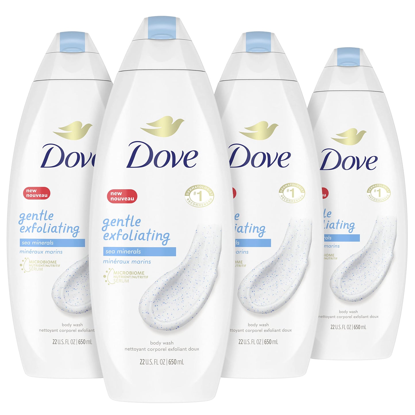 Dove Body Wash Instantly Reveals Visibly Smoother Skin Gentle Exfoliating Effectively Washes Away Bacteria While Nourishing Your Skin 22 oz 4 Count