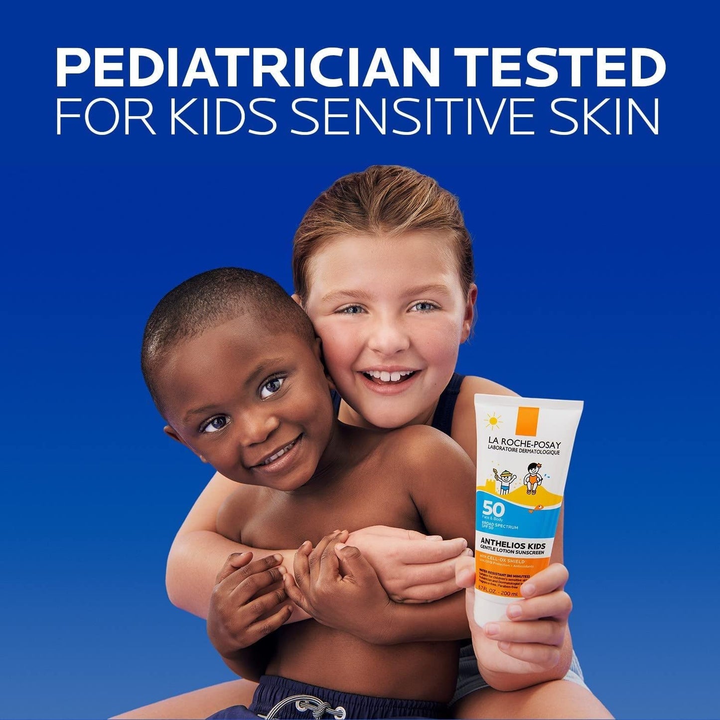 La Roche-Posay Anthelios Kids Gentle Lotion Sunscreen SPF 50 | Broad Spectrum SPF + Antioxidants | Sunscreen For Kids | Octinoxate & Oxybenzone-Free | Pediatrician Tested | Non Comedogenic | Oil Free