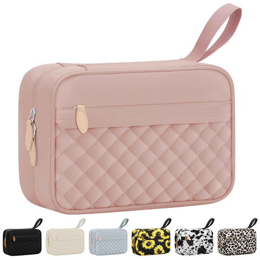 Vankor Travel Toiletry Bag for Women with Hanging Hook, Waterproof TSA Approved Cometic Toiletry Bag Organizers Leakproof Make up Bags for Women Pink