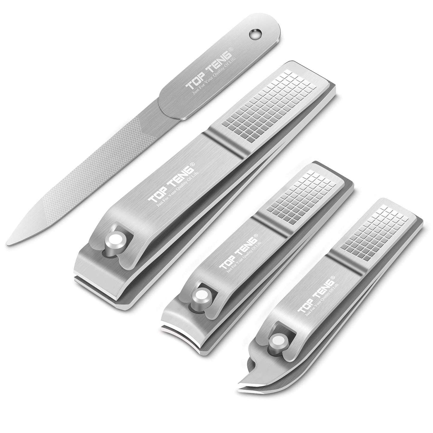 Nail Clippers Set - TOP TENG Sharpest Fingernail, Toenail and Sided Ingrown Nail Clippers with Nail File, Perfect Nail Cutter and Cuticle Trimmer for Men & Women