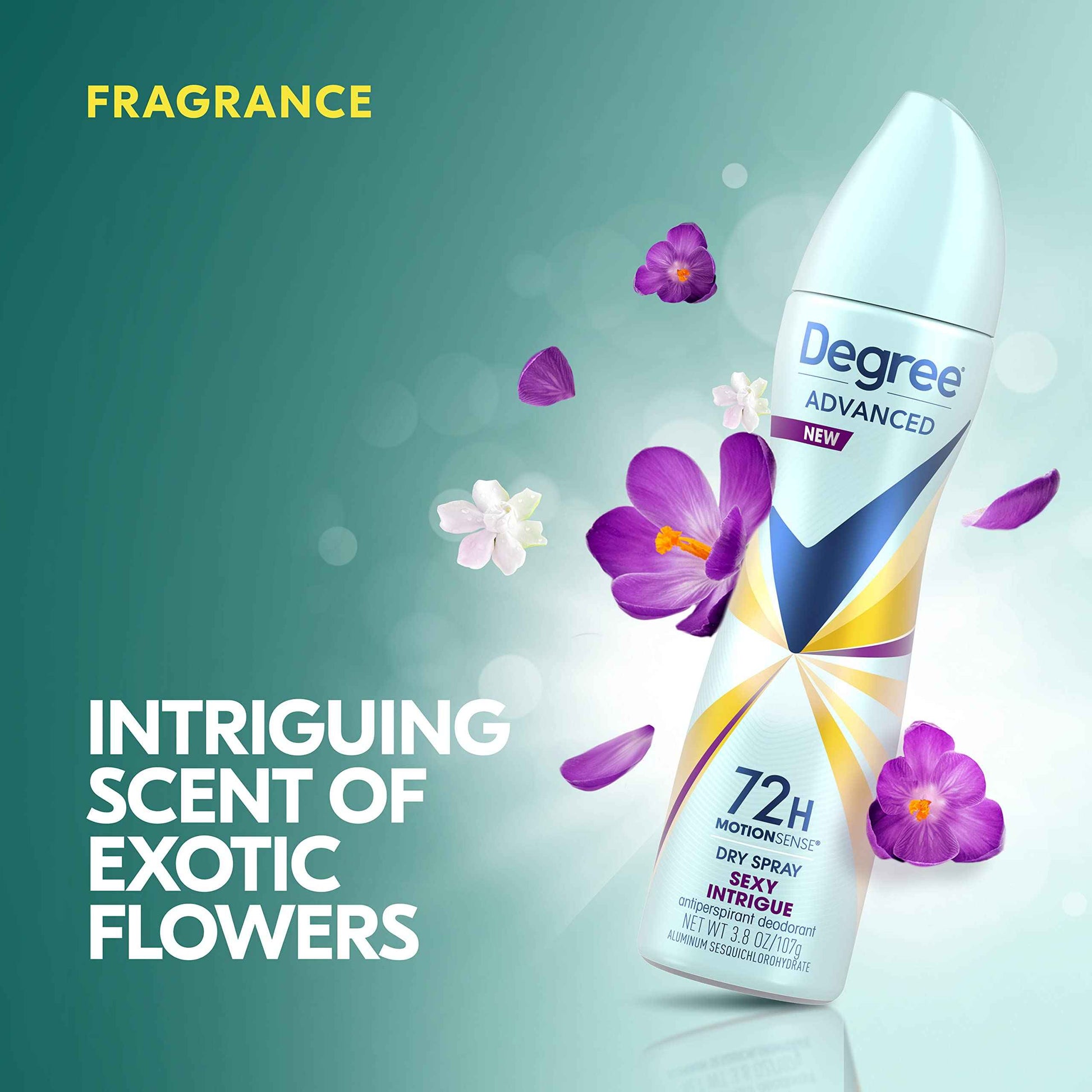 Degree Women Antiperspirant Deodorant Dry Spray Sexy Intrigue, 3.8 Ounce (Pack of 4)