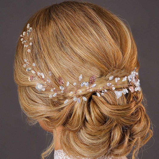 EASEDAILY Bride Wedding Hair Vine Rhinestone Headpieces Crystal Headband Flower Bridal Hair Pieces Hair Accessories for Women and Girls (Silver) (A-Silver)