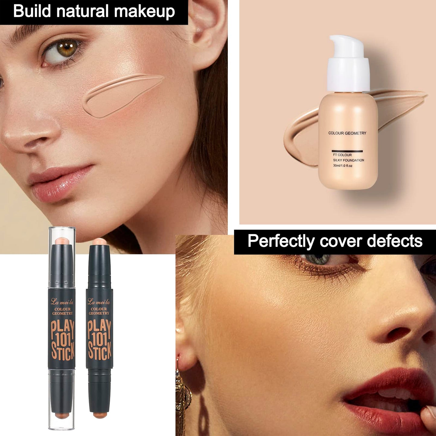 All in One Makeup Kit For Women Girls Teens Makeup set 16 Colors Eyeshadow Palette Foundation Eyeliner Contouring Stick Lip Gloss Eyebrow Mascara Makeup Brushes Makeup Gift Sets