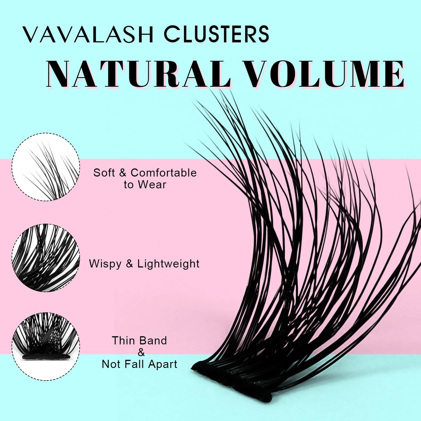 VAVALASH Lash Clusters 60D+80D Wispy Volume Individual Lashes DIY Eyelash Extensions Individual Cluster Lashes Faux Mink False Lashes DIY Lashes at Home (60D+80D,10-16MIX)