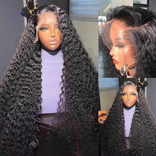 Lace Front Wigs Human Hair 13x6 Water Wave Lace Frontal Wigs Human Hair for Women 180% Density HD Transparent Glueless Virgin Human Lace Front Wigs Pre Plucked 30Inch