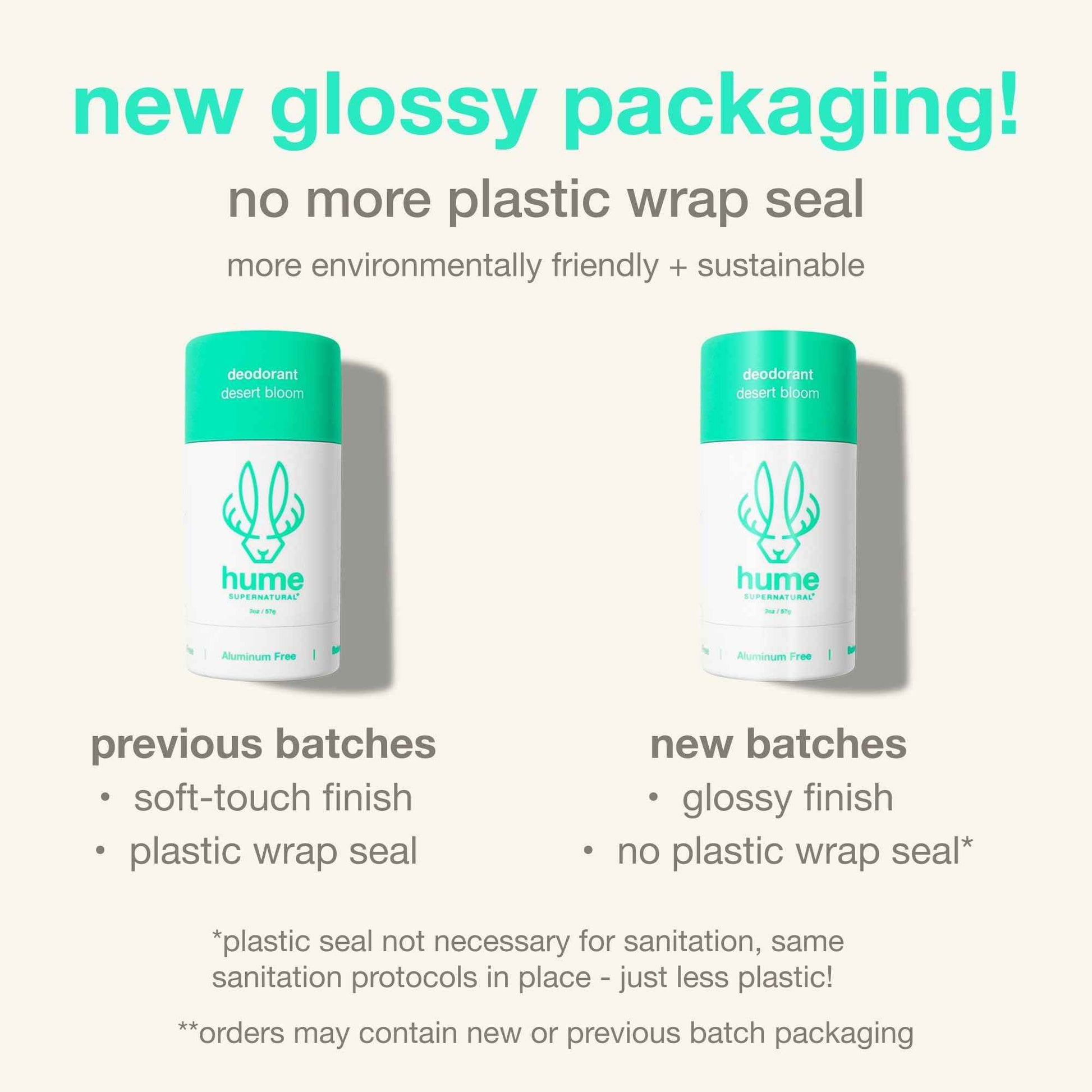 Hume Supernatural Aluminum Free Deodorant for Women & Men - Probiotic and Plant-Based, Long-Lasting Moisture Absorbing - Clean and Effective. (Out West - 2-Pack)