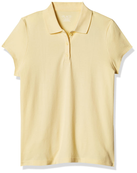 The Children's Place girls Uniform Pique Polo Shirt, Pale Sun, X-Small US