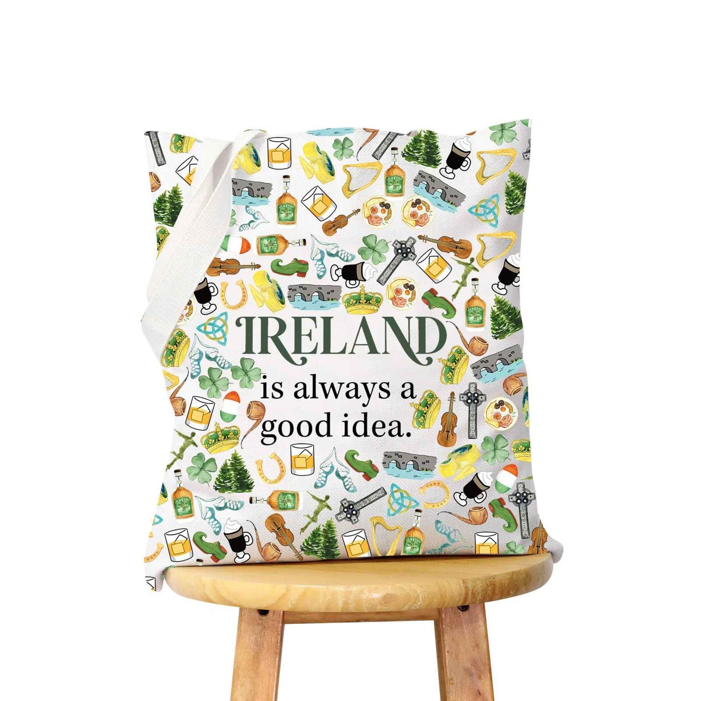 WCGXKO Ireland Trip Gift: Ireland Lover Zipper Pouch Makeup Bag (Idea Tote)