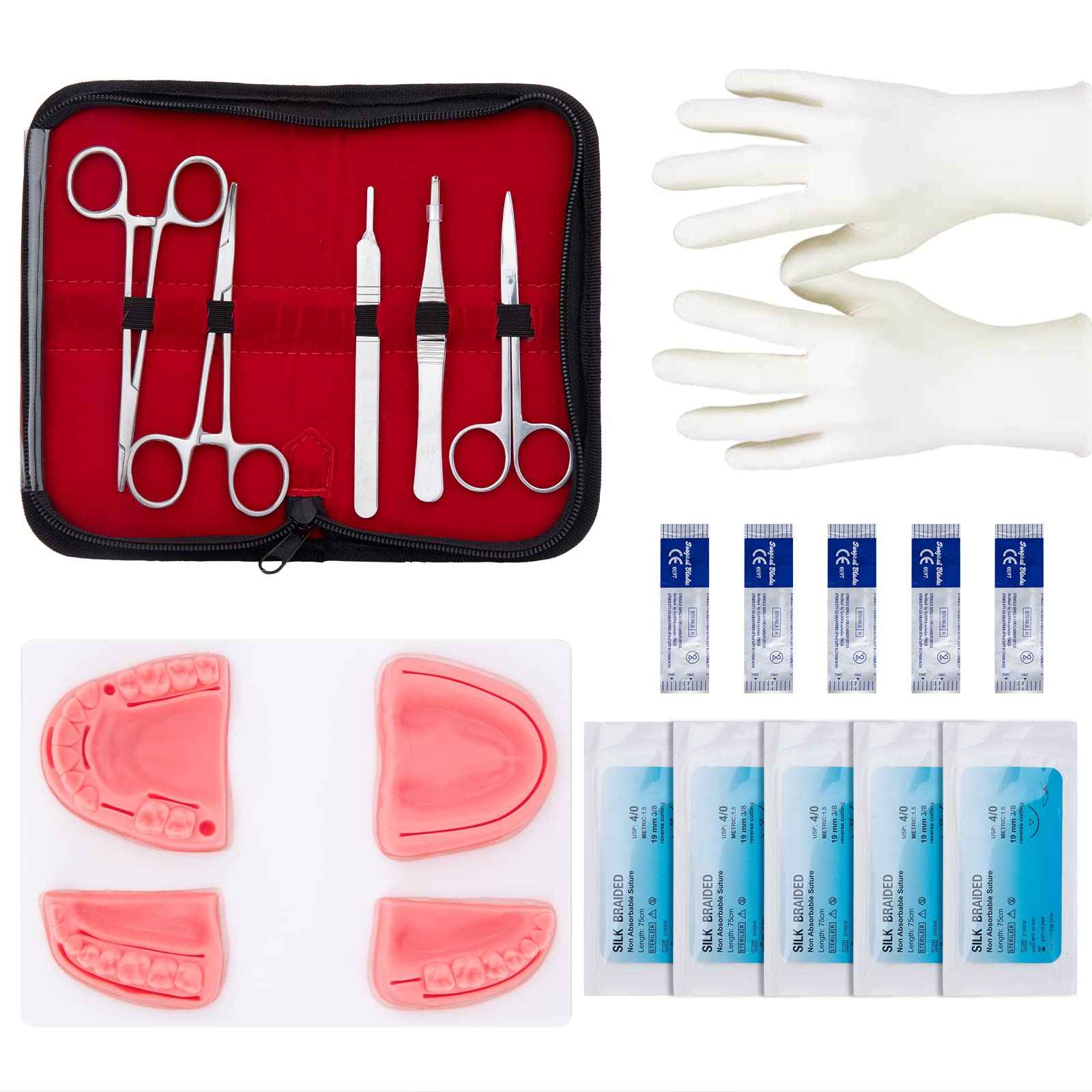 faruijie Dental Practice Kit - 25 Pcs Set Oral Practice Kit Include 4 Soft Silicone Oral Pad Training Kit for Dentist Assistant Training & Student Practice