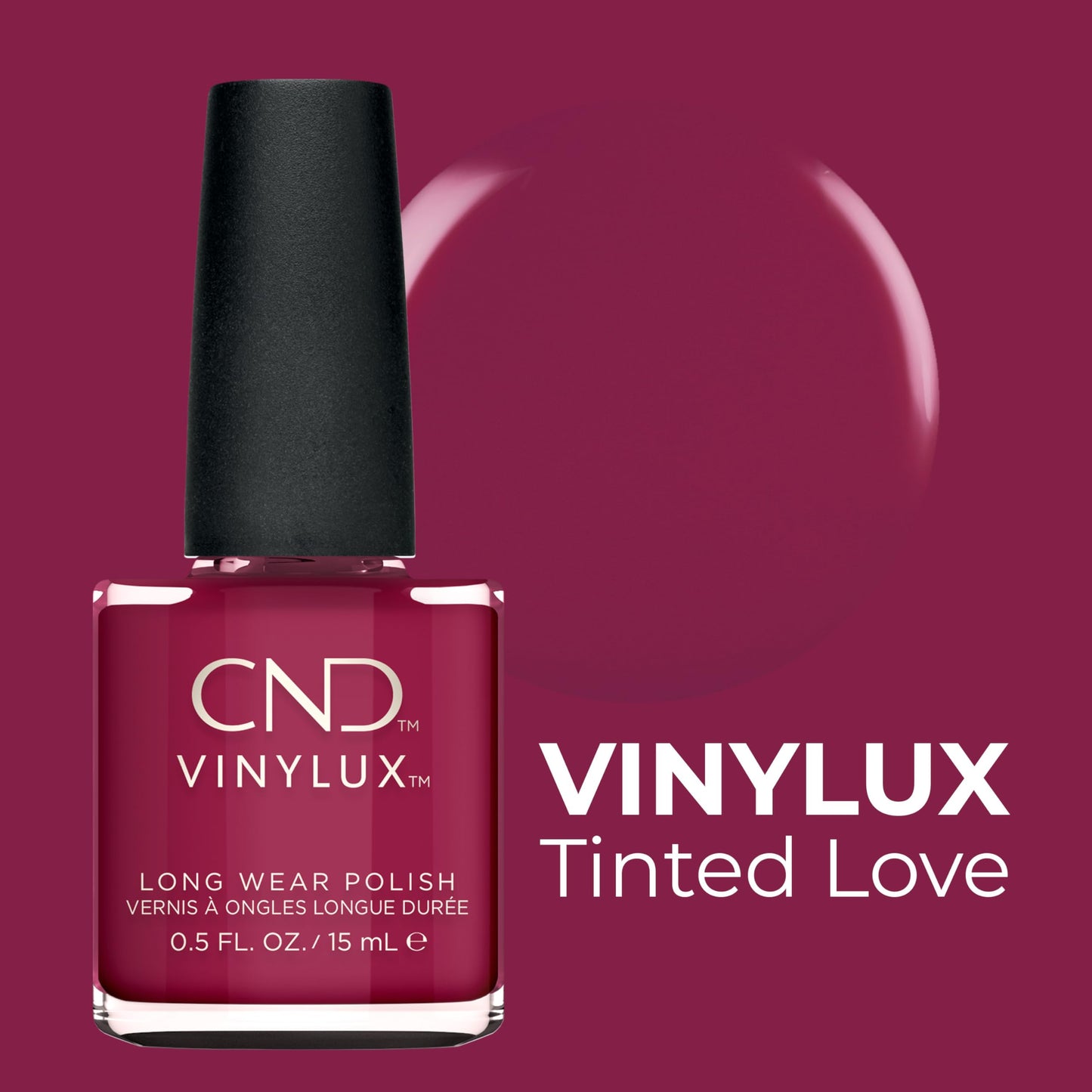 CND Vinylux Longwear Red Nail Polish, Gel-like Shine & Chip Resistant Color, Tinted Love, 0.5 fl. oz