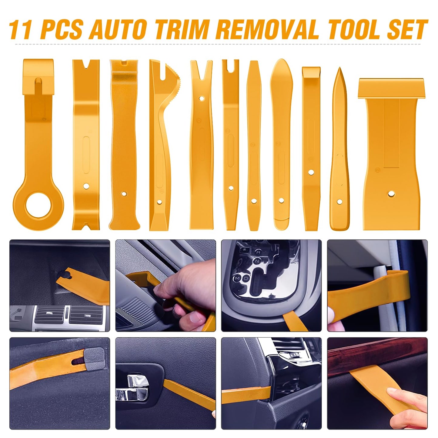 GOOACC 238Pcs Trim Removal Tool, Auto Push Pin Bumper Retainer Clip Set Fastener Terminal Remover Tool Adhesive Cable Clips Kit Car Panel Radio Removal Auto Clip Pliers, Yellow