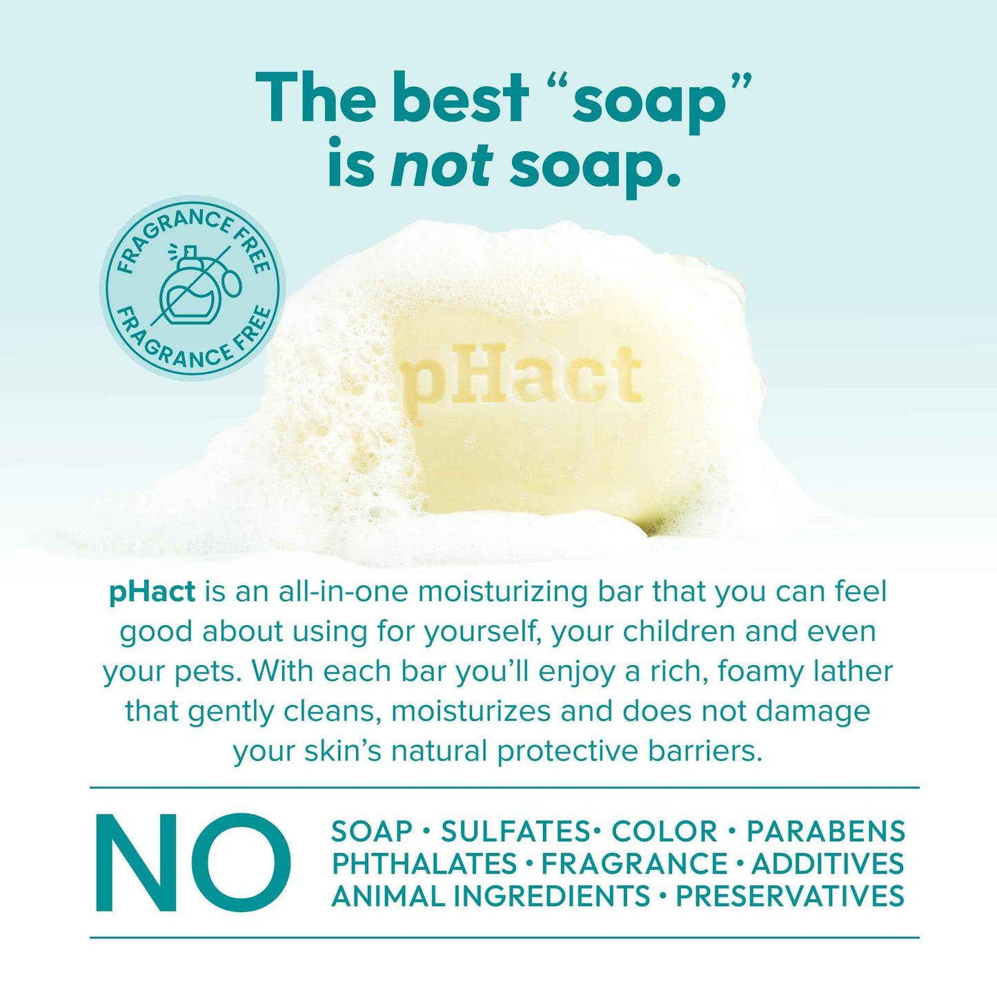 ANDREW LESSMAN pHact Moisture-Rich, Soap-Free Cleansing Bar. Natural Skin pH. Fragrance-Free. All Skin Types - Even Sensitive. Hypoallergenic. Dermatologist Tested. 6 Pack 4.25 oz each