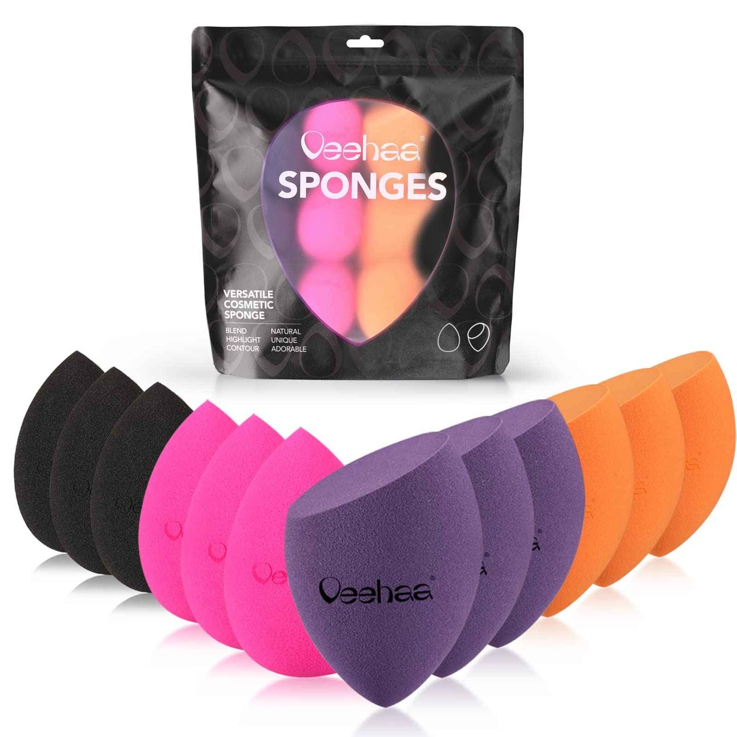 Veehaa 12PCS Makeup Sponge Set, Latex Free Makeup Blender for foundation, Makeup Sponges egg shaped, Makeup Sponges for all areas…