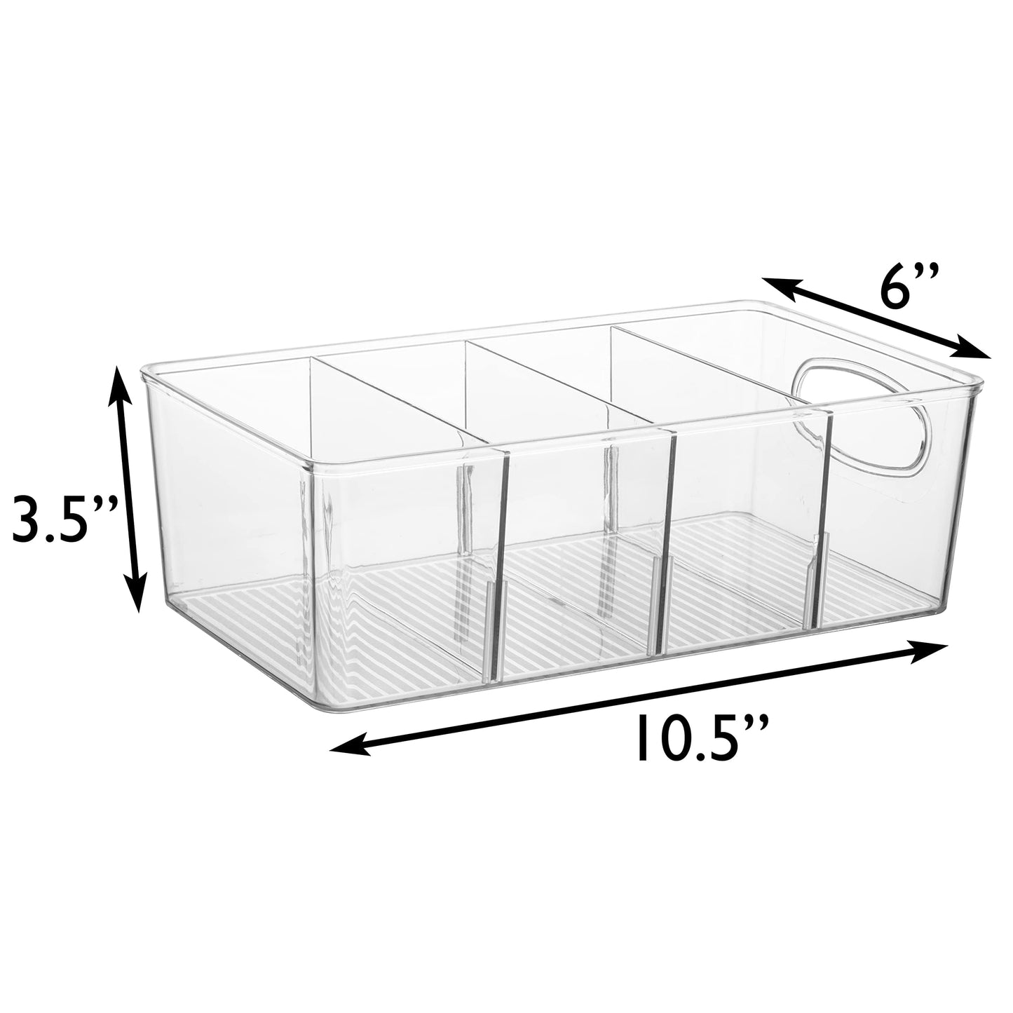 ClearSpace Plastic Pantry Organizers and Storage Bins with Removable Dividers – Perfect Kitchen Organization or Pantry Storage – Refrigerator Organizer Bins, Cabinet Organizers (4 Pack)