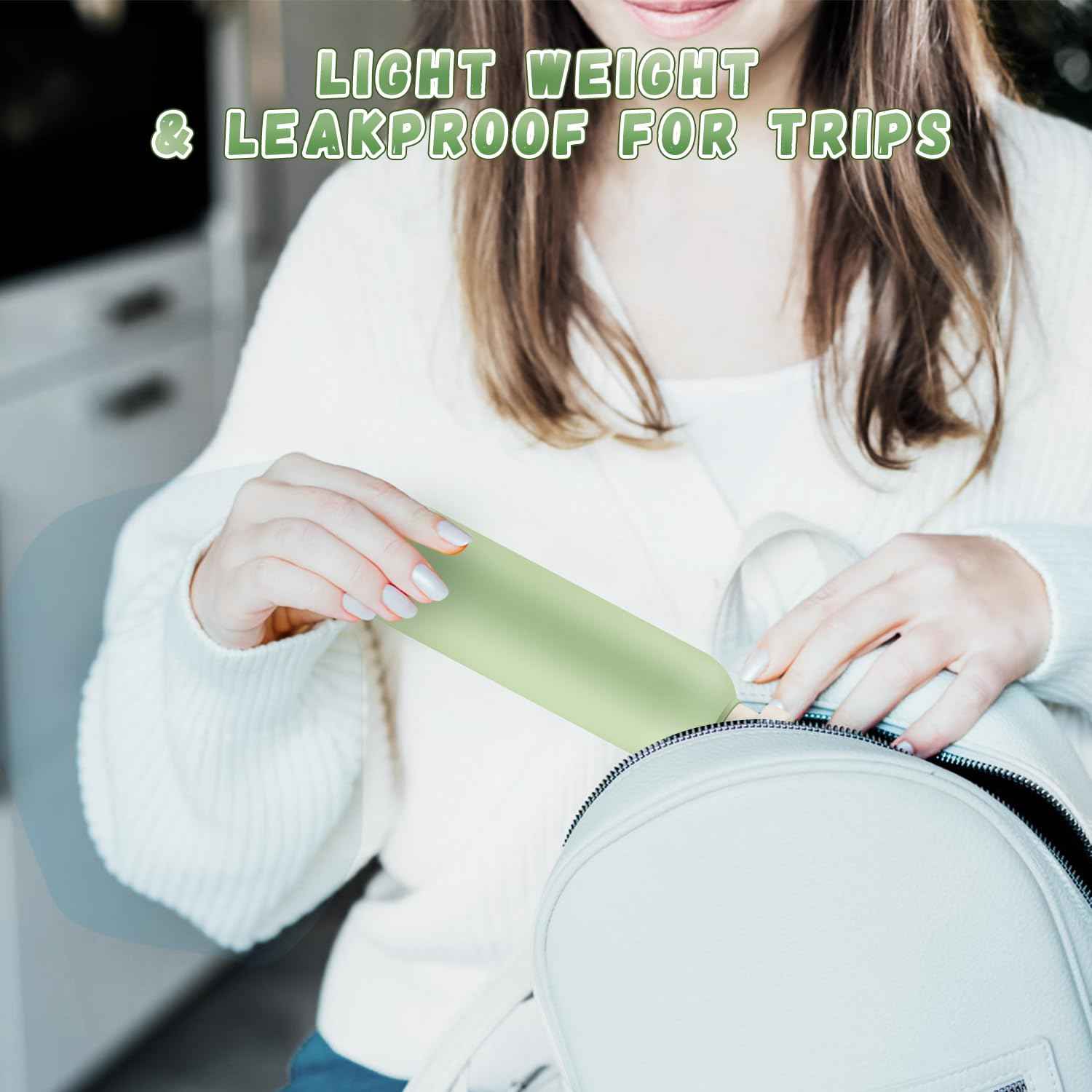 USRommaner 8.8 oz/260ml Plastic Travel Shampoo Bottle,9 Pack Green Empty Refillable Squeeze Bottles with Flip Cap,Lotion Container for Cream,Toiletries,Conditioner-Free Silicone Funnel