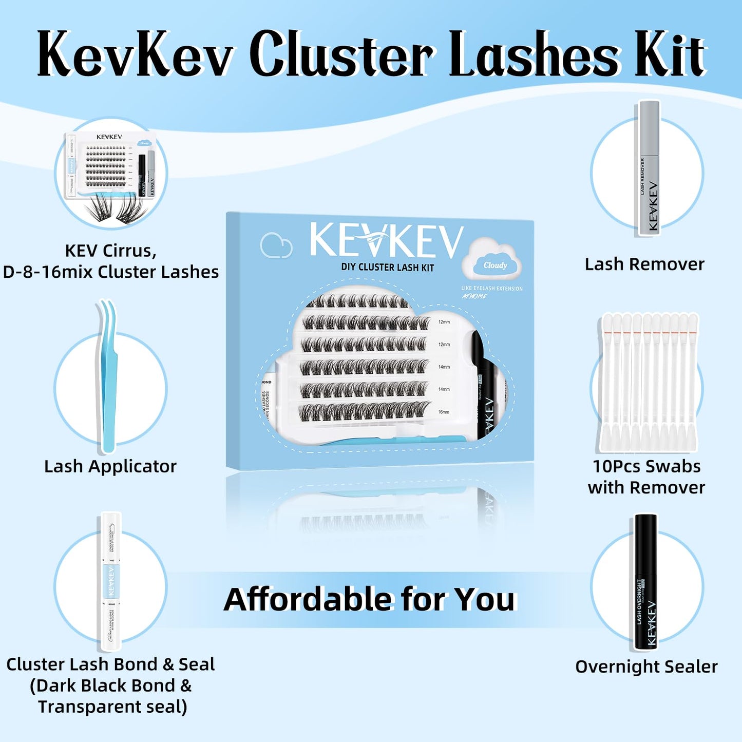 DIY Lash Extension Kit Lash Clusters Lash Bond and Seal Overnighter Lash Sealer Lash Remover and DIY Eyelash Applicator