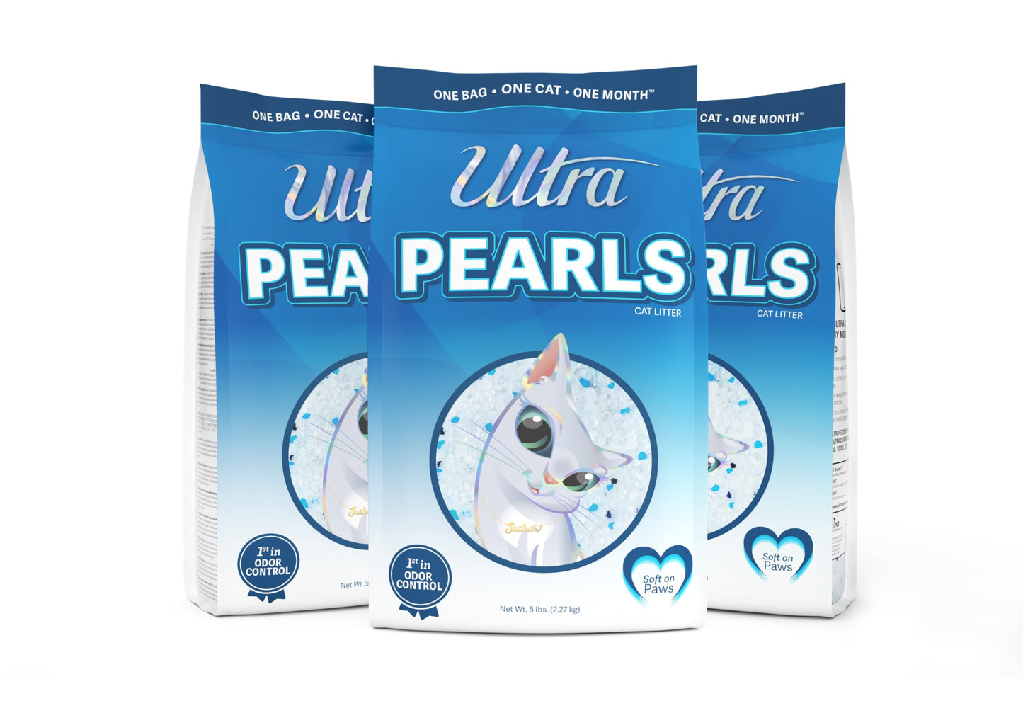 Ultra Pearls Premium Cat Litter - 99.9% Dust Free, Low Tracking, Soft on Paws, Fragrance Free - 15 Lbs. Total (3pk of 5 Lbs.)