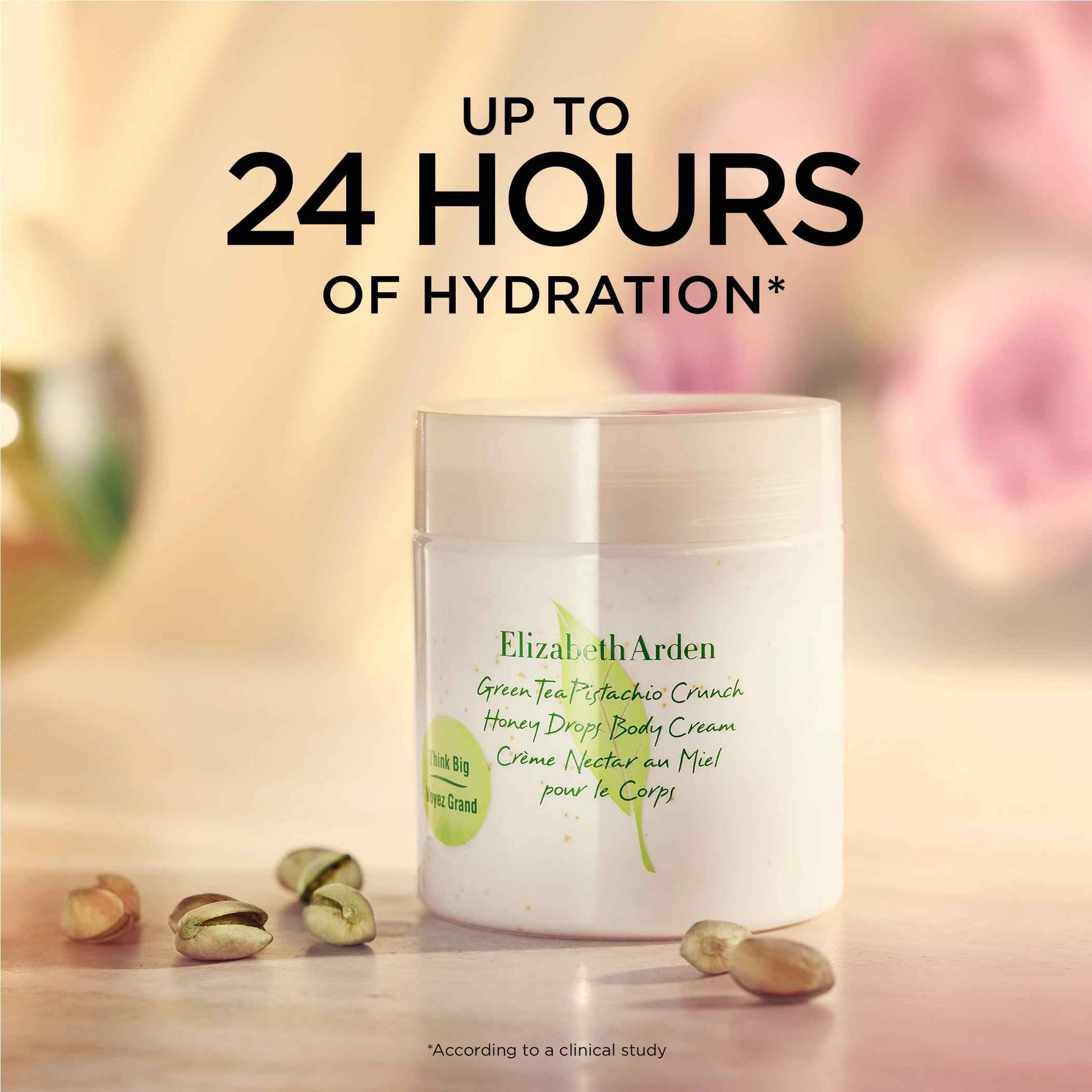 Elizabeth Arden Green Tea Pistachio Crunch Honey Drops Body Cream, Moisturizer for Dry Skin, Use Day or Night, Softens and Moisturizes, 16.9 oz.