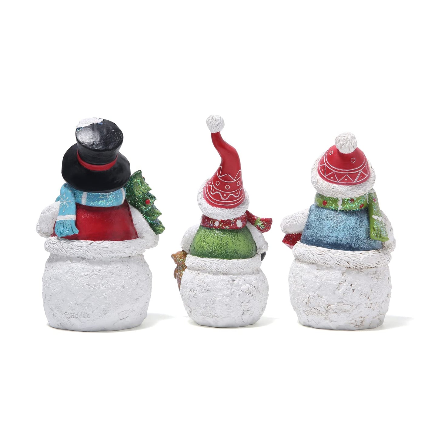 Hodao 3 PCS Christmas Snowman Family Decorations Xmas Snowman Family Figurines Winter Decor Handmade Snowman Figurines for Xmas Decor Gift - Christmas Party Home Snowman Decorations (Family)