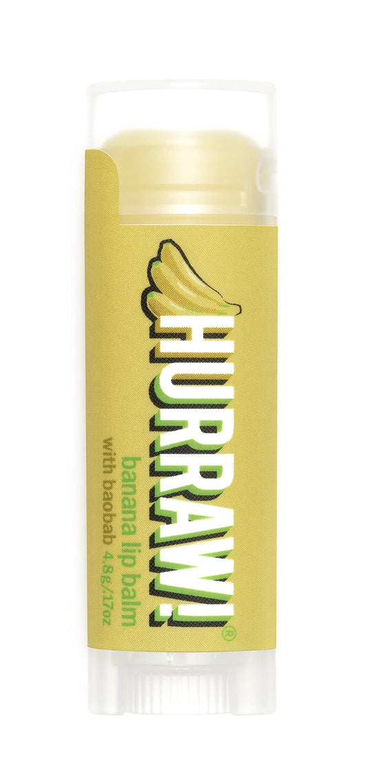 Hurraw! Banana Lip Balm: Organic, Certified Vegan, Cruelty and Gluten Free. Non-GMO, 100% Natural Ingredients. Bee, Shea, Soy and Palm Free. Made in USA