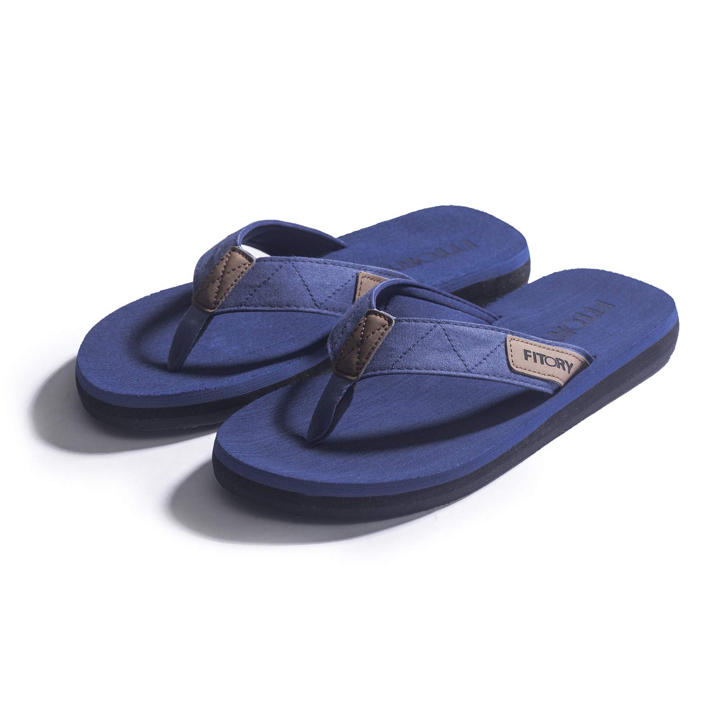 FITORY Men's Flip-Flops, Thongs Sandals Comfort Slippers for Beach Blue Size 7