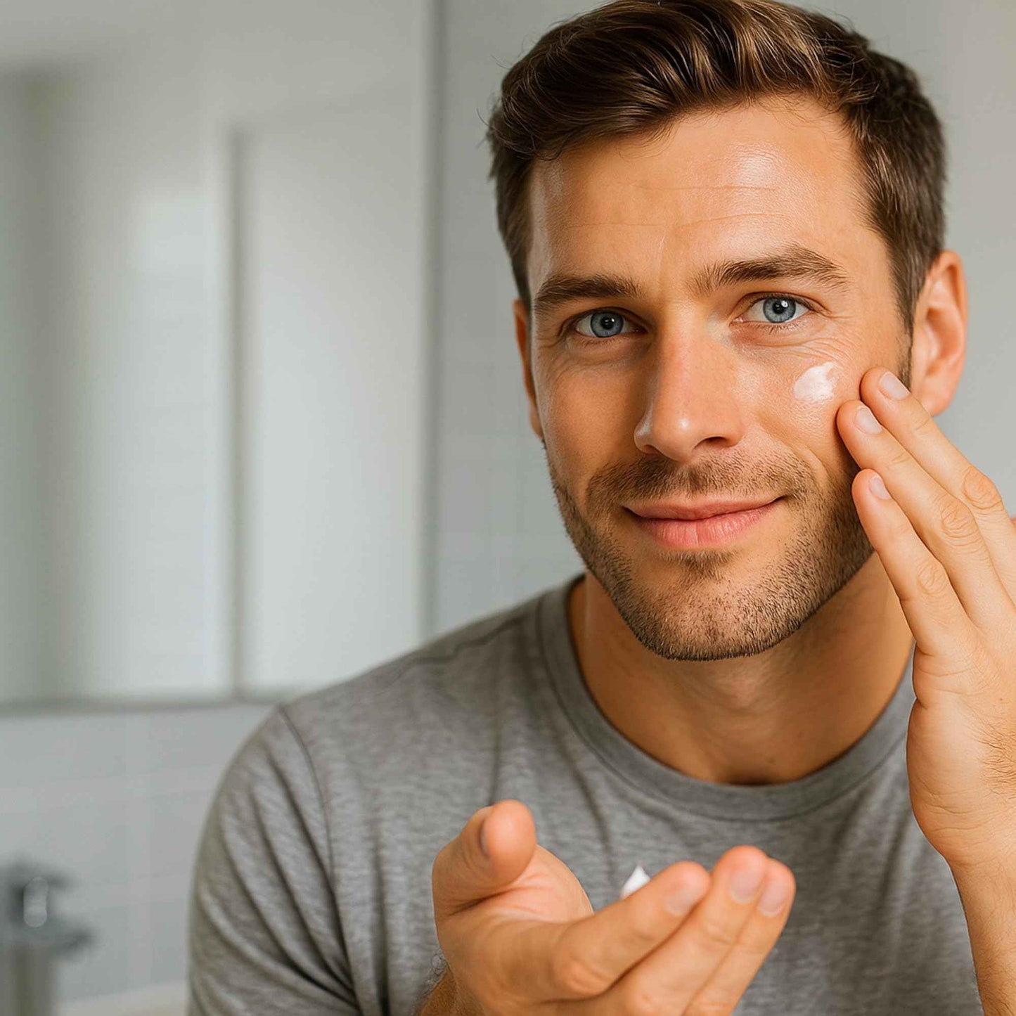 stubble & stache Beard & Face Moisturizer for Men - Hydrating Lotion with Hyaluronic Acid, Niacinamide, Argan Oil, Aloe Vera, Jojoba Oil, & Vitamin A for Dry Skin & Beard Conditioning - 3.4 fl oz