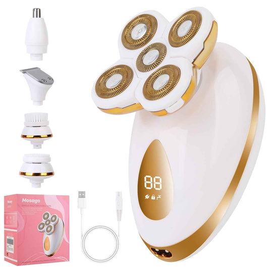 Electric Razors for Women, 5 in 1 Painless Rechargeable Dusk Shaver Womens, Women's Shavers Everything, Lady Leg/Bikini/Face Hair Removal Products, Female Wet Dry Shaving Machine