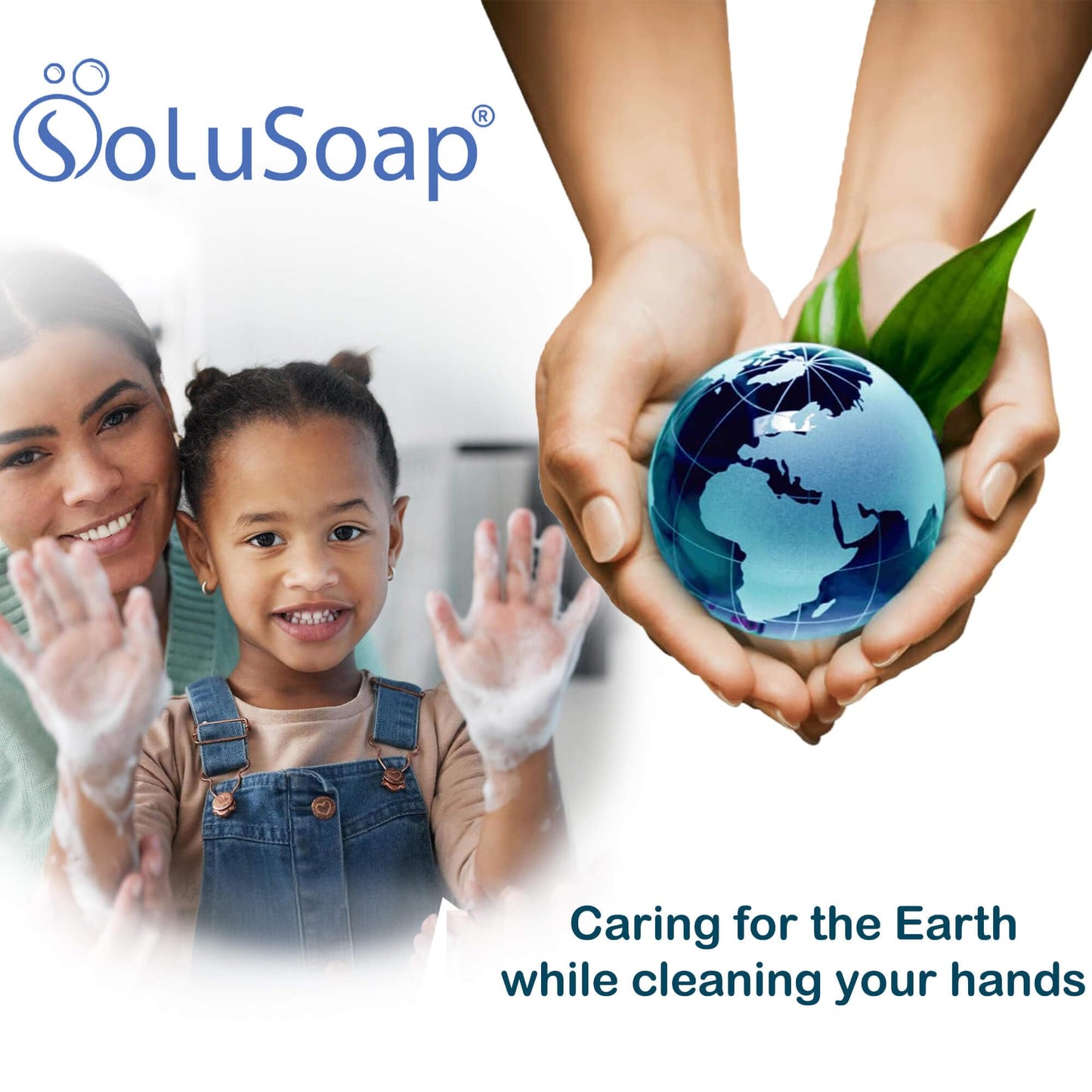 SoluSoap Makes 30 bottles of Premium Foaming Hand Soap, Unscented, Quick Dissolve, Immediate Use Foaming Hand Soap Refills, Powder Concentrate. Use 97% less Plastic